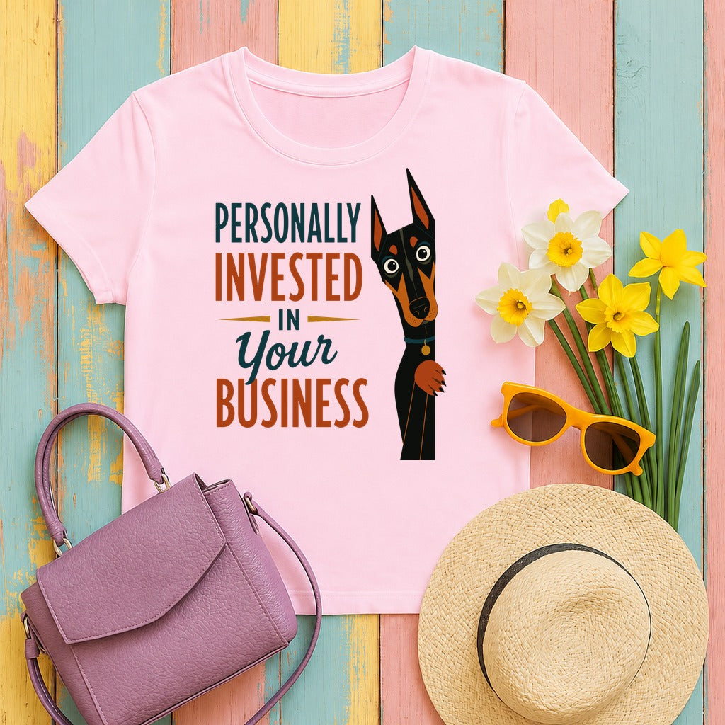 Personally Invested Dobie T-Shirt in Light Pink