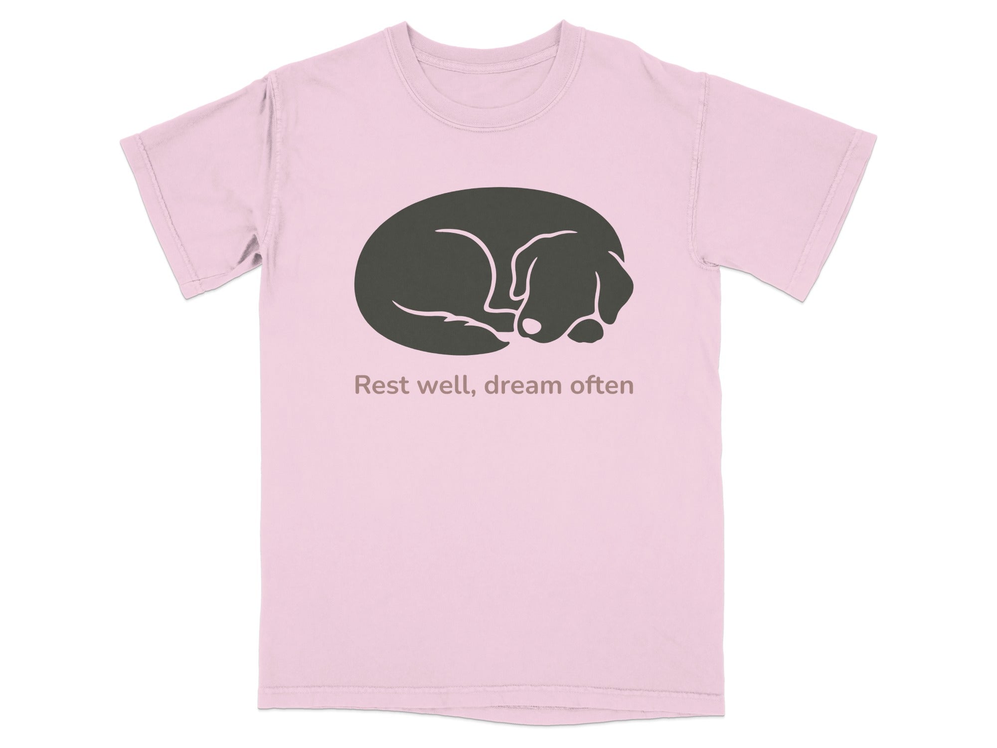 Rest Well Dream Often Sleeping Dog Design T-Shirt