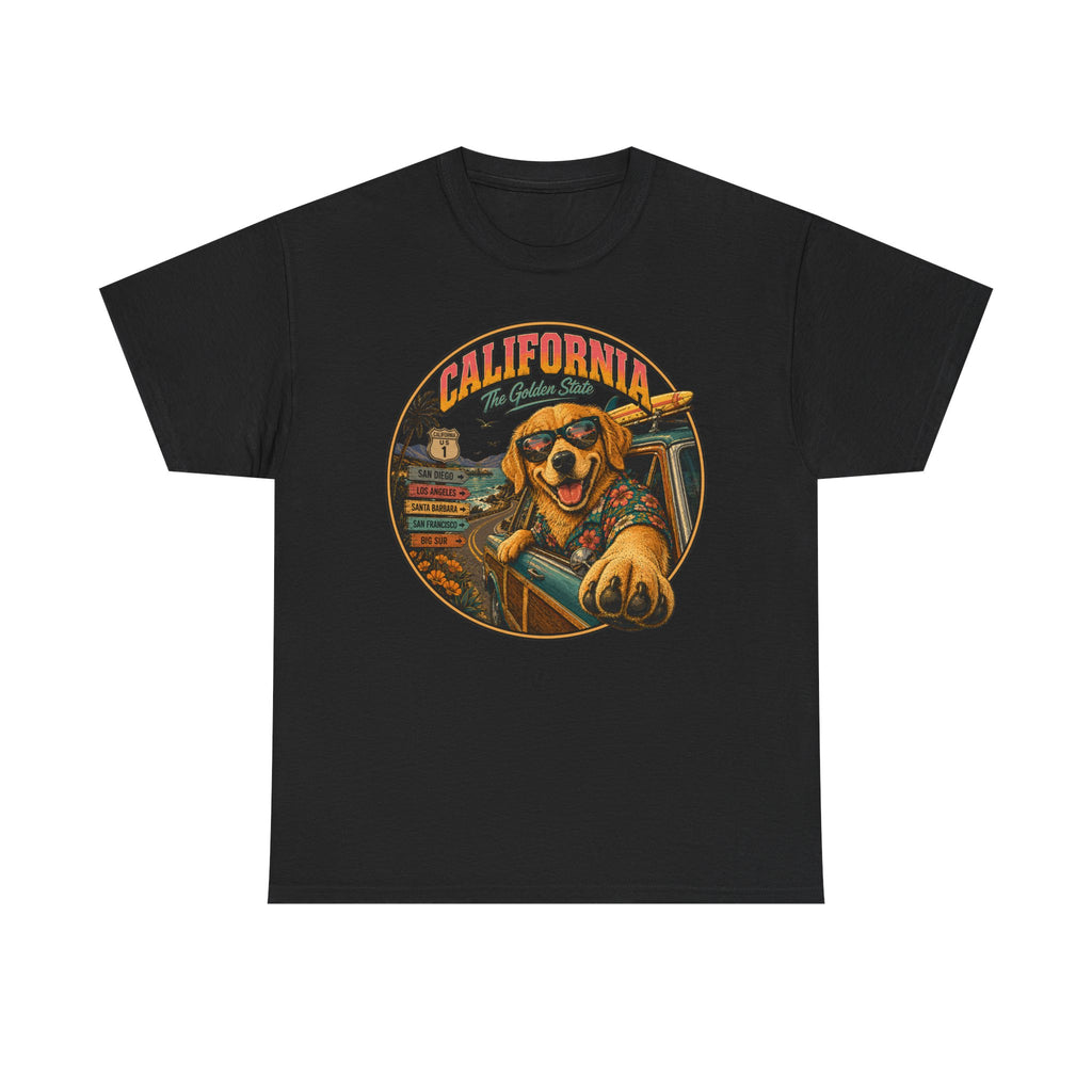 Retro Surf Golden Retriever T-Shirt