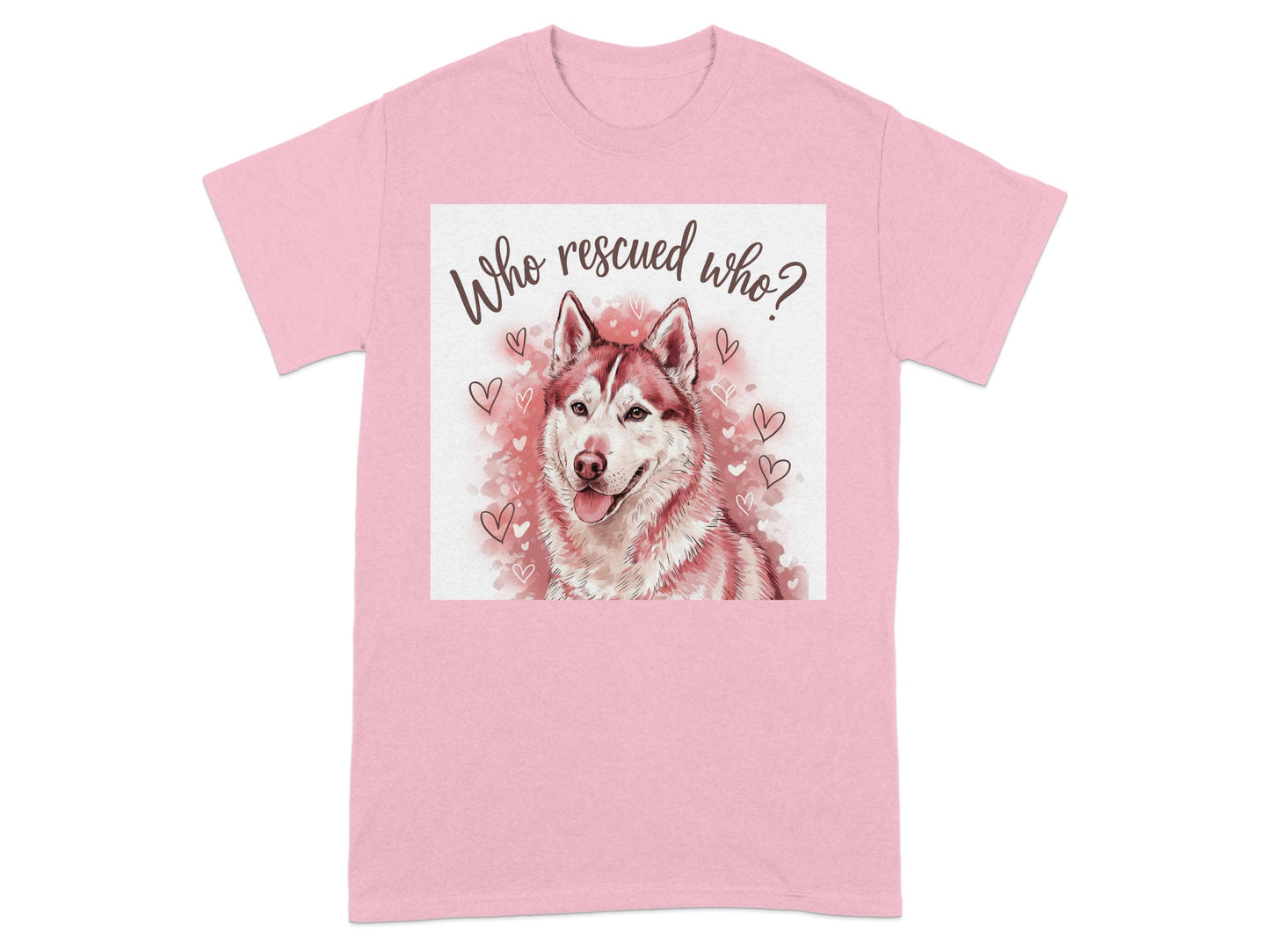 Who Rescued Who Husky Dog Lovers Graphic Tee product
