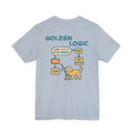Golden Retriever Logic Back Print Tee in Light Blue, back