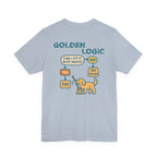 Golden Retriever Logic Back Print Tee in Light Blue, back
