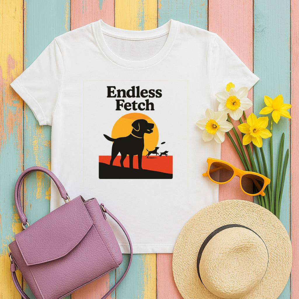 Endless Fetch Dogs at Play Labrador T-Shirt in White
