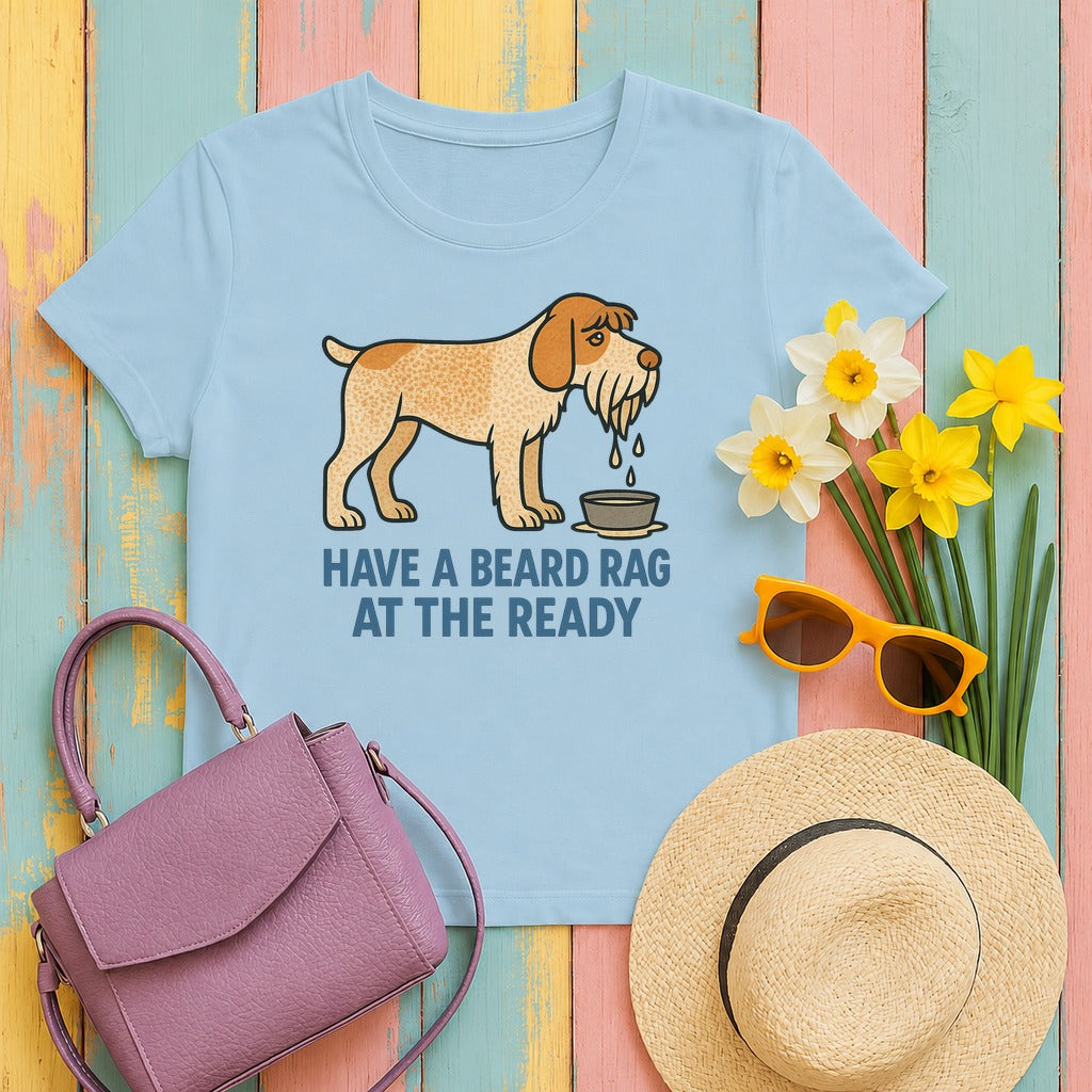 Spinone Italiano Beard Rag at the Ready Tee in Light Blue