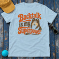 Retro Backtalk Superpower Sheltie T-Shirt in Light Blue
