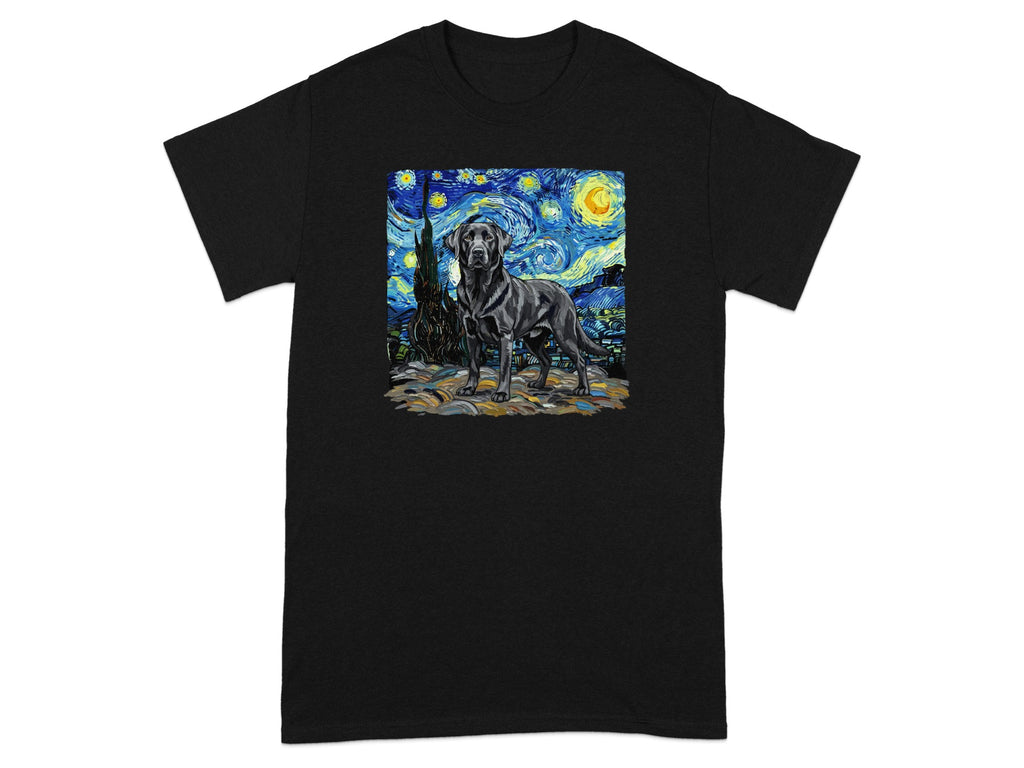 Starry Night Inspired Dog Print Graphic T-Shirt