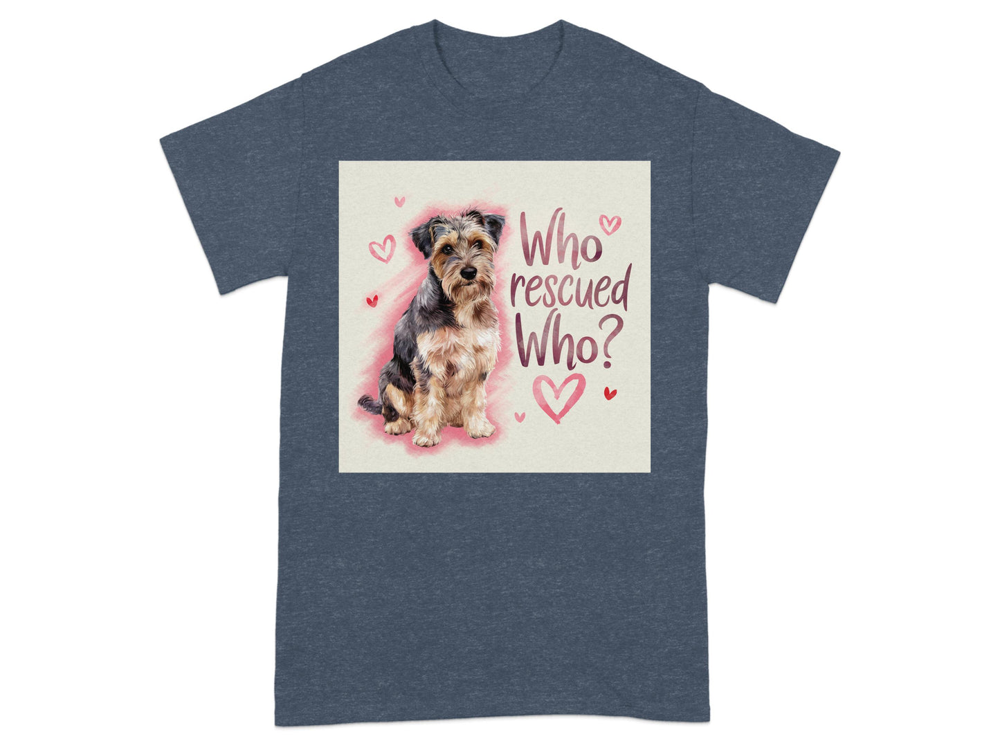 Who Rescued Who Heart Dog Graphic T-Shirt product type
