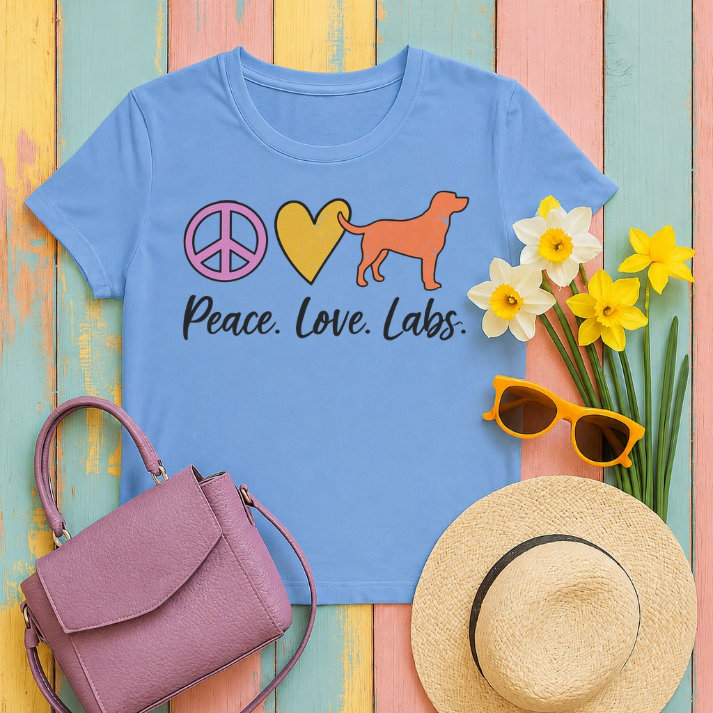 Peace Love Labs Labrador T-Shirt in Carolina Blue