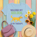 Walking My Golden T-Shirt in Light Blue