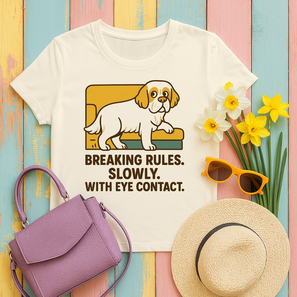 Clumber Breaking Rules Slowly Tee in Natural