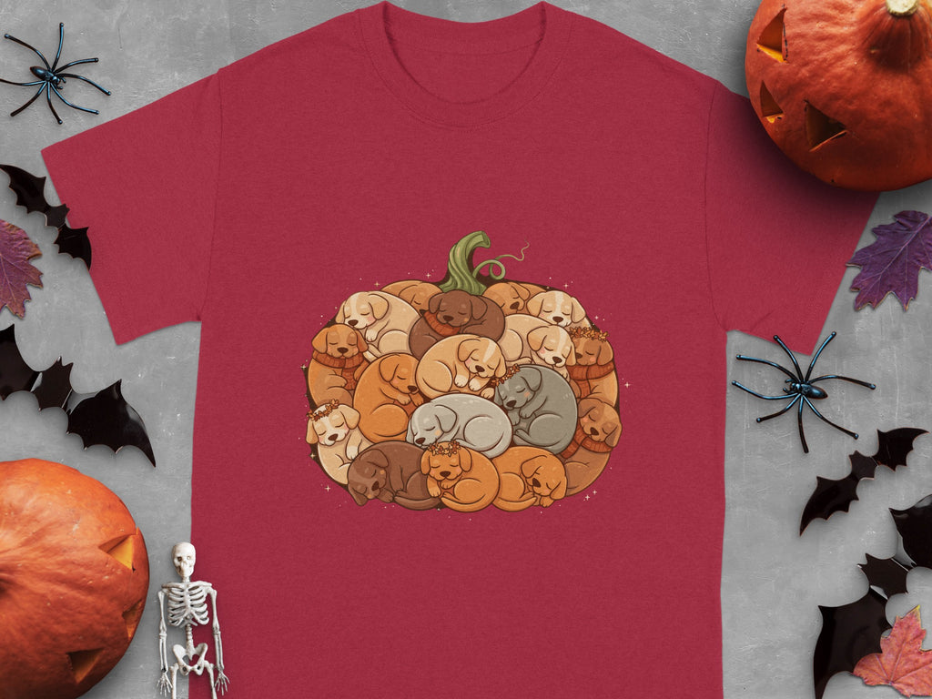 Adorable Pumpkin Patch Dog T-Shirt for Halloween