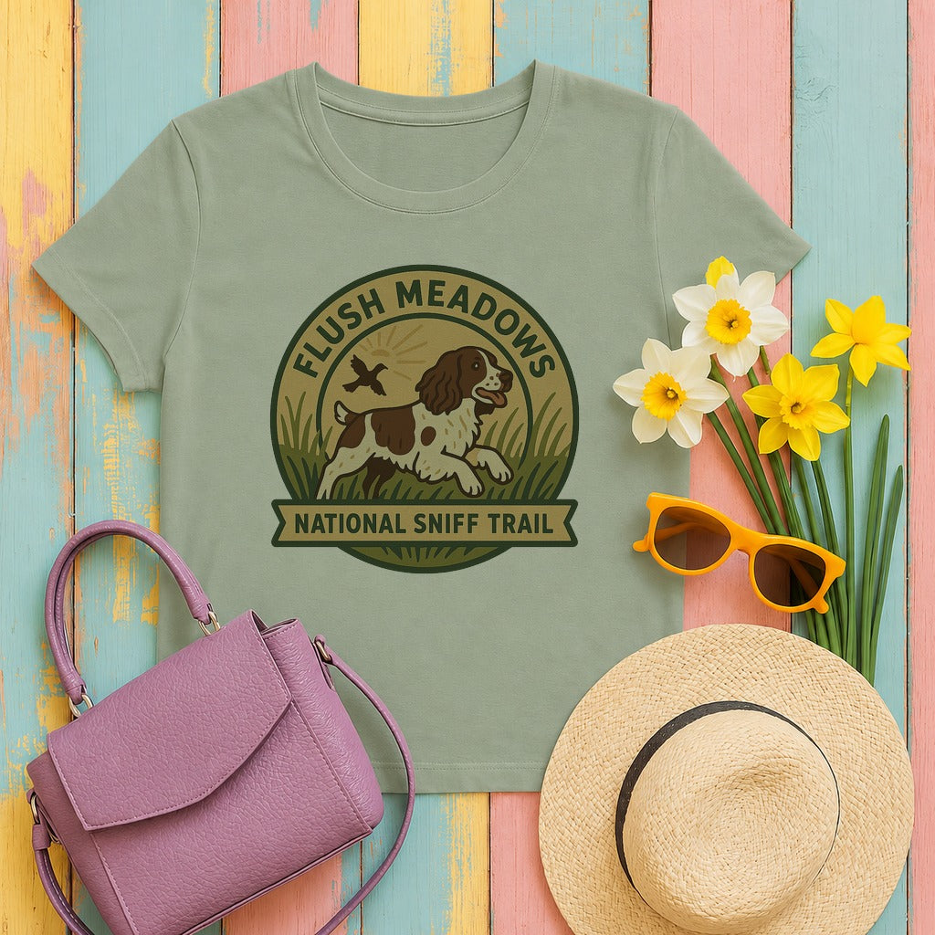 english springer spaniel flush-meadows tee flat lay hero