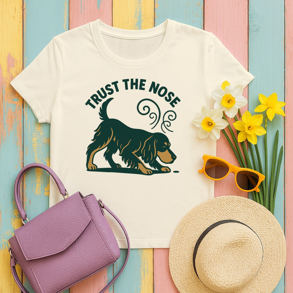 Trust the Nose Gordon Setter T-Shirt in Natural