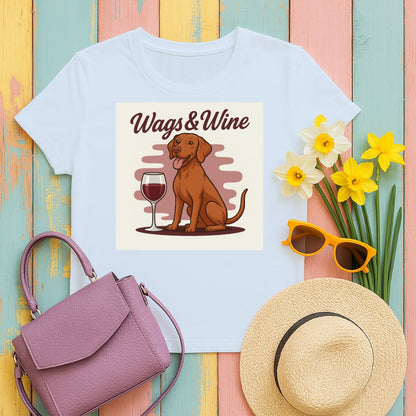 Wags and Wine Designer Graphic Dog Lovers T-shirt product