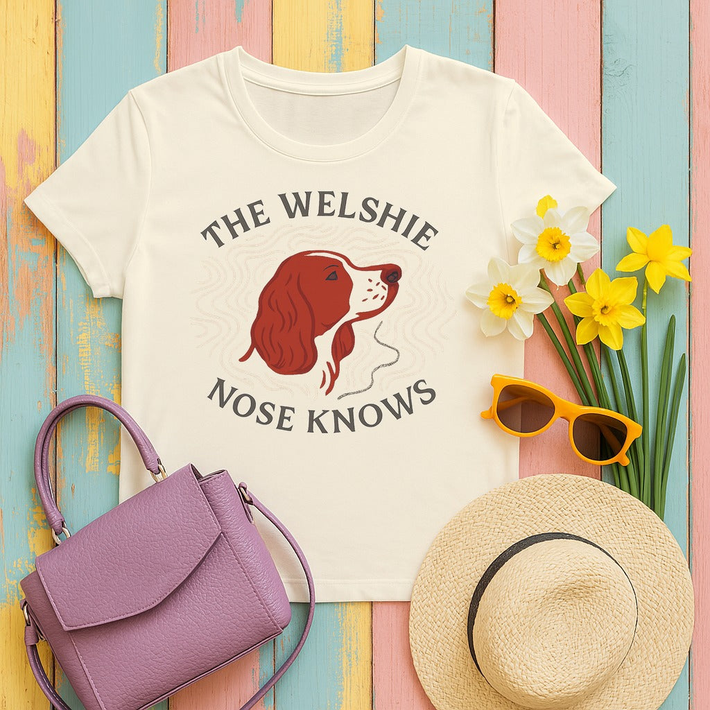 Welsh Springer Spaniel The Nose Knows T-shirt in Natural
