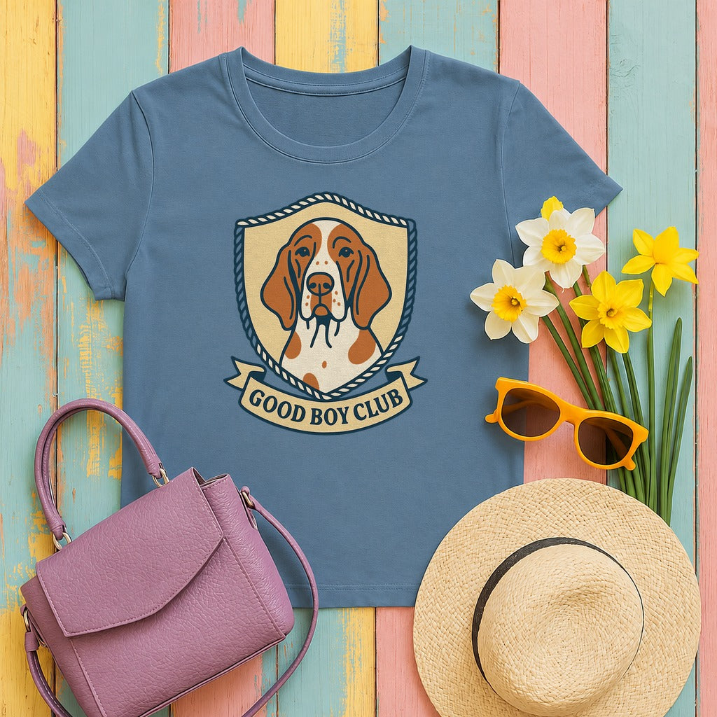 Bracco Italiano Good Boy Club Tee in Steel Blue