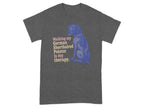Dark gray t-shirt with blue German Shorthaired Pointer and text "Walking my German Shorthaired Pointer is my therapy."