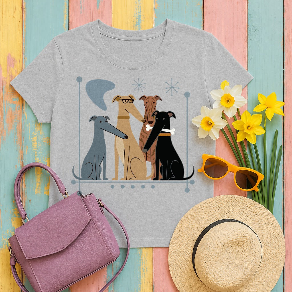 The Pack: Mid-Century Greyhound T-Shirt in Sport Grey