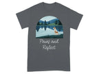 Dog Lake View Landscape Art Nature Lover Graphic T-Shirt T-shirt