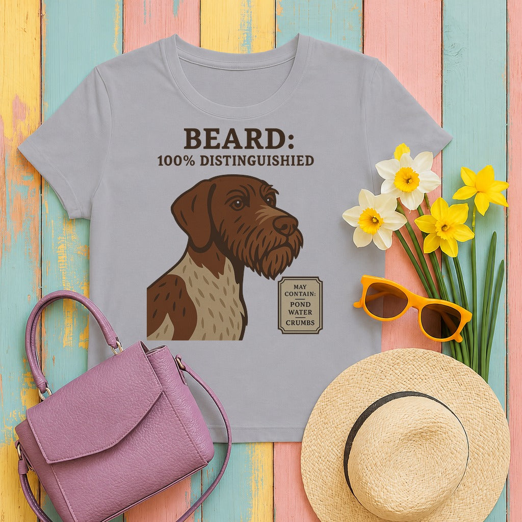 german wirehaired pointer velvet-beard-label tee flat lay hero