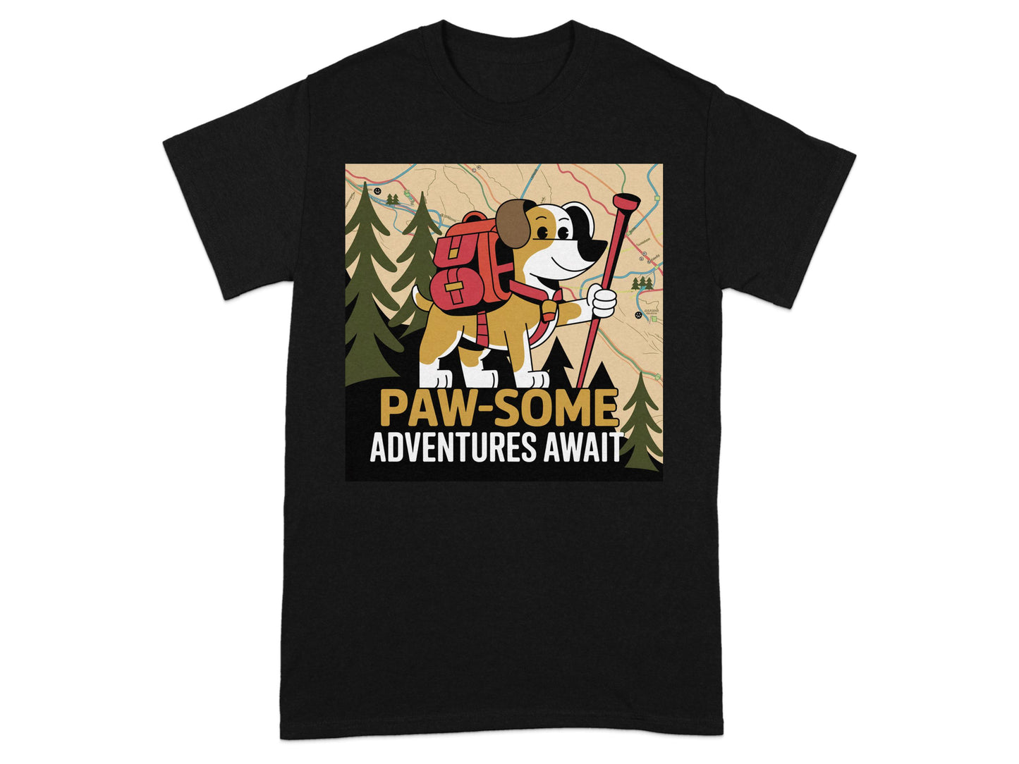 Paw-Some Adventures Await Graphic Tee product type