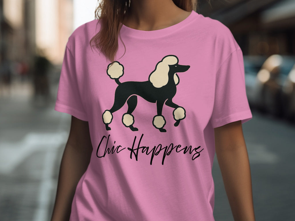 Chic Happens Poodle Graphic Pink T-Shirt