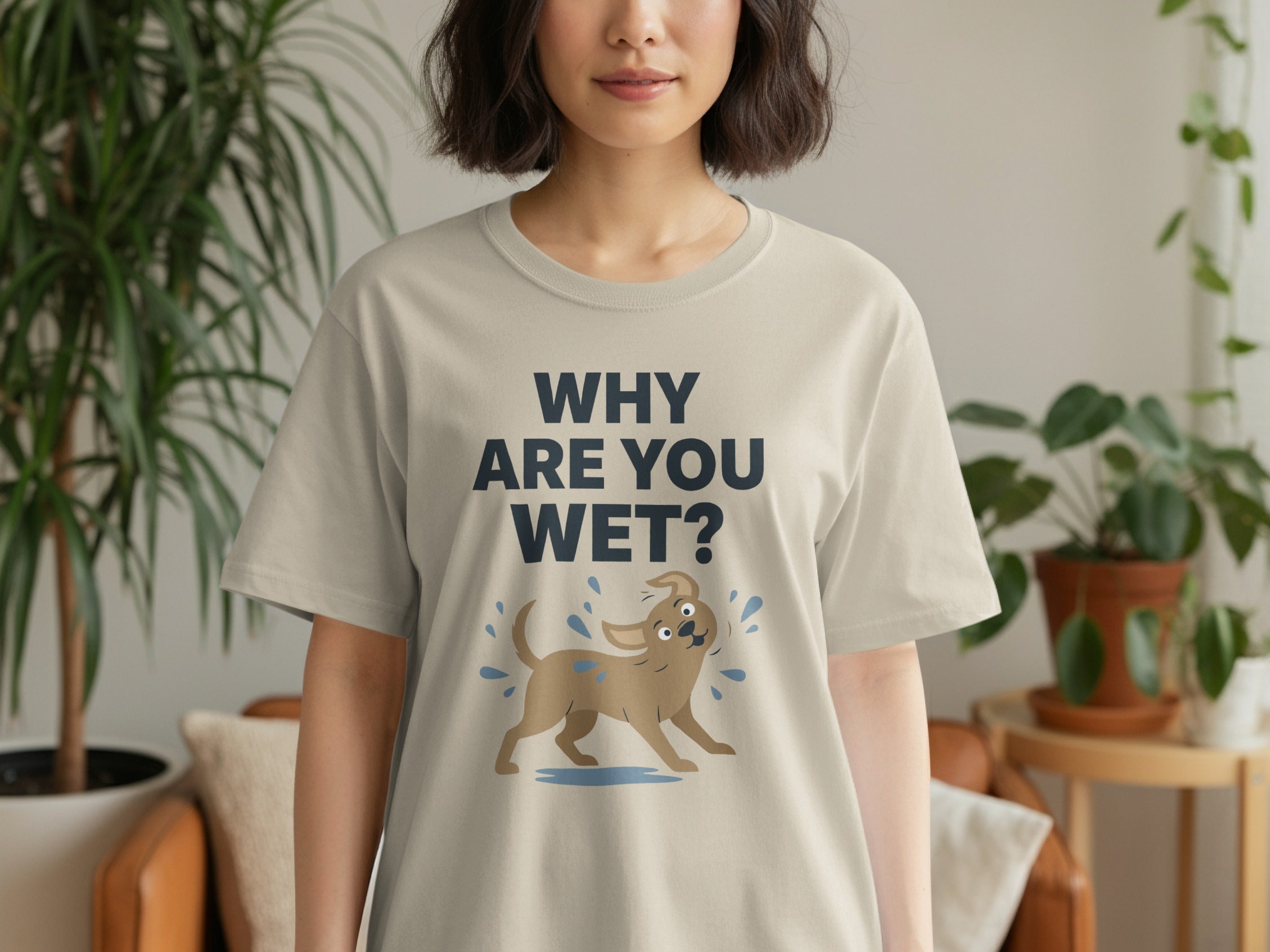 Funny Why Are You Wet Dog Printed Graphic T-shirt
