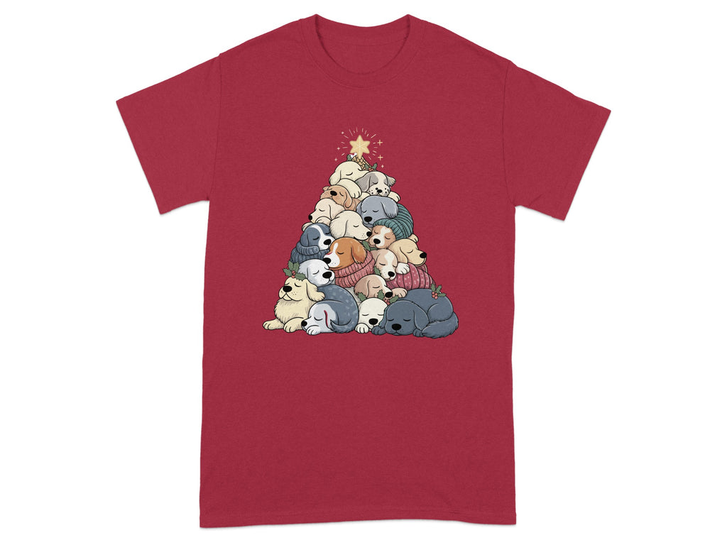 Cute Puppies Christmas Tree Design T-Shirt product
