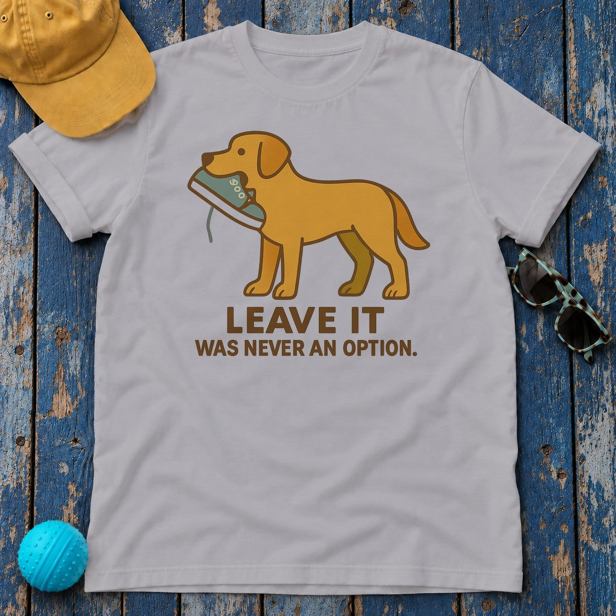 Deadgrass Chesapeake Bay Retriever Leave It Tee in Athletic Heather