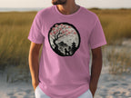 Cherry Blossom Sunset Asian Landscape Graphic Tee