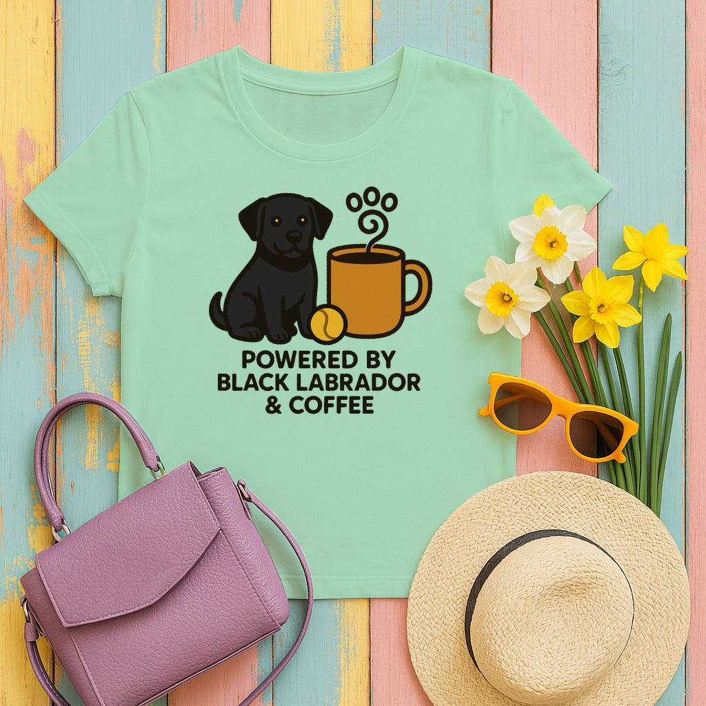 Black Lab & Coffee Daily Fuel Premium T-Shirt in Mint Green