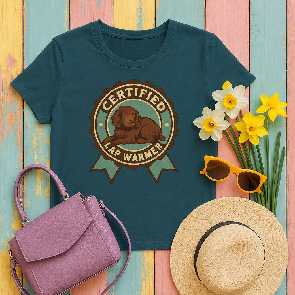 Boykin Spaniel Certified Lap Warmer T-shirt in Heather Deep Teal