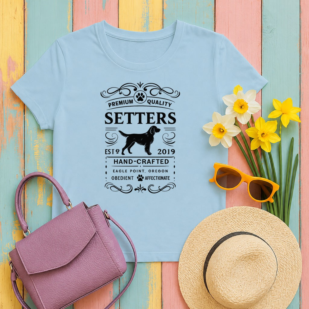 Premium Quality Setters Hand-Crafted T-Shirt in Light Blue