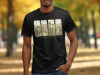 Black t-shirt featuring vintage-style panels of beagles on a path with text "The Nose Knows Best".