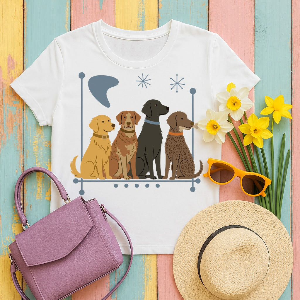 Retro Retriever Crew T-Shirt in White