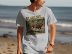 Light gray t-shirt with "Sniff First, Ask Questions Later" dog detective graphic.