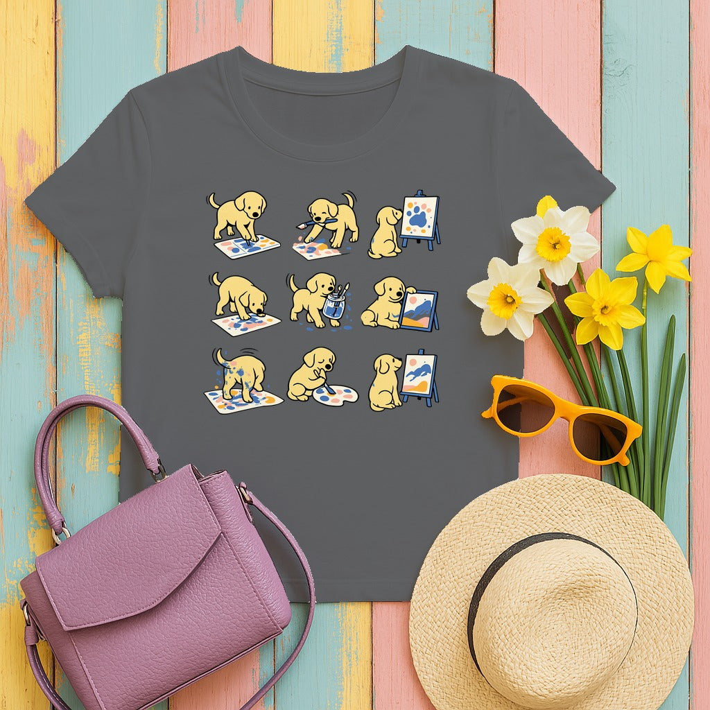 Artsy Lab Painter T-Shirt in Graphite Heather