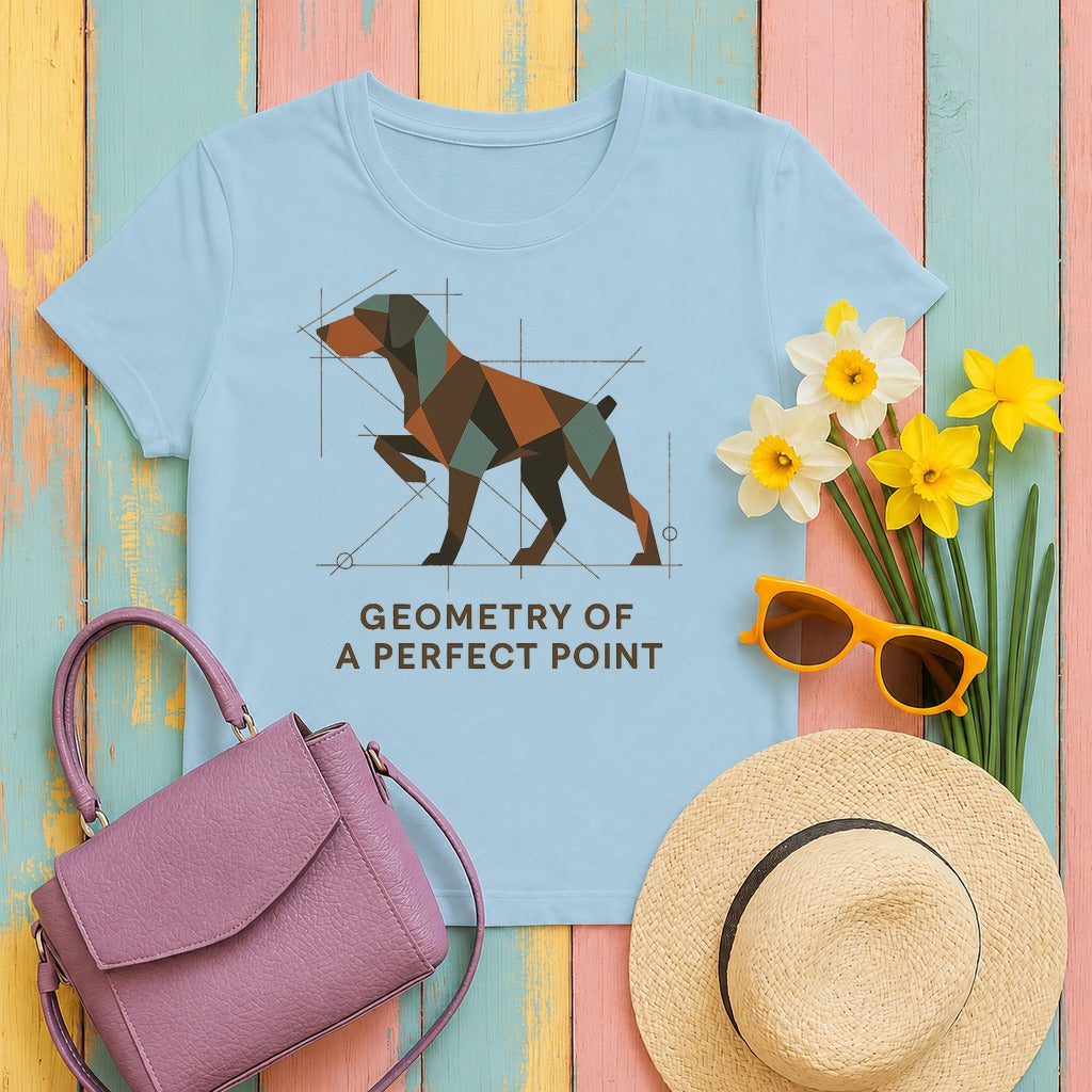 German Shorthaired Pointer Geometry of a Perfect Point T-shirt in Light Blue