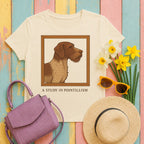 german wirehaired pointer study-in-pointillism tee flat lay hero