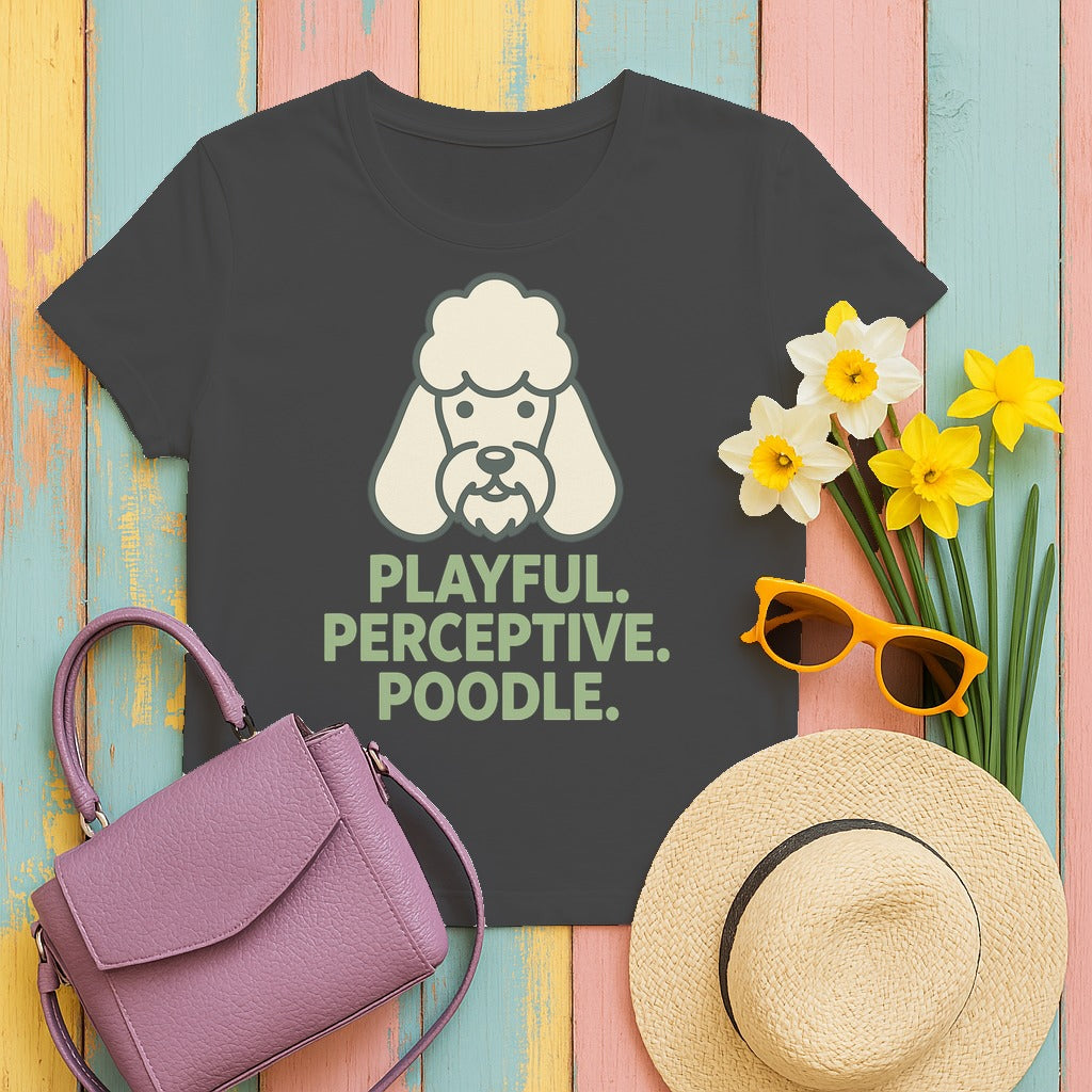 Playful Poodle Graphic T-shirt in Dark Heather