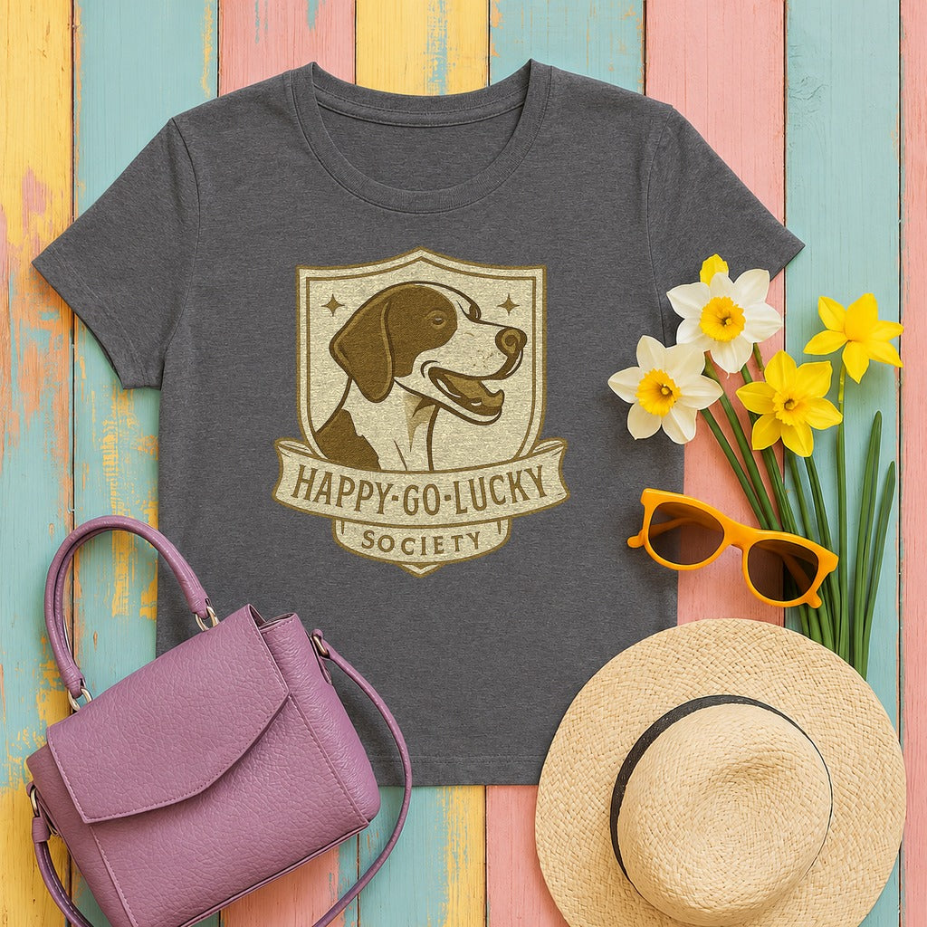 Pointer Happy-Go-Lucky Society T-shirt in Dark Grey Heather