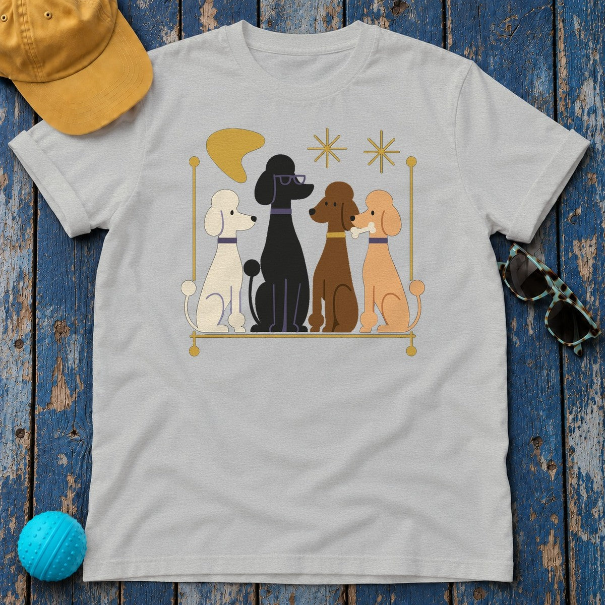 Mod Poodle Rendezvous T-Shirt in Sport Grey