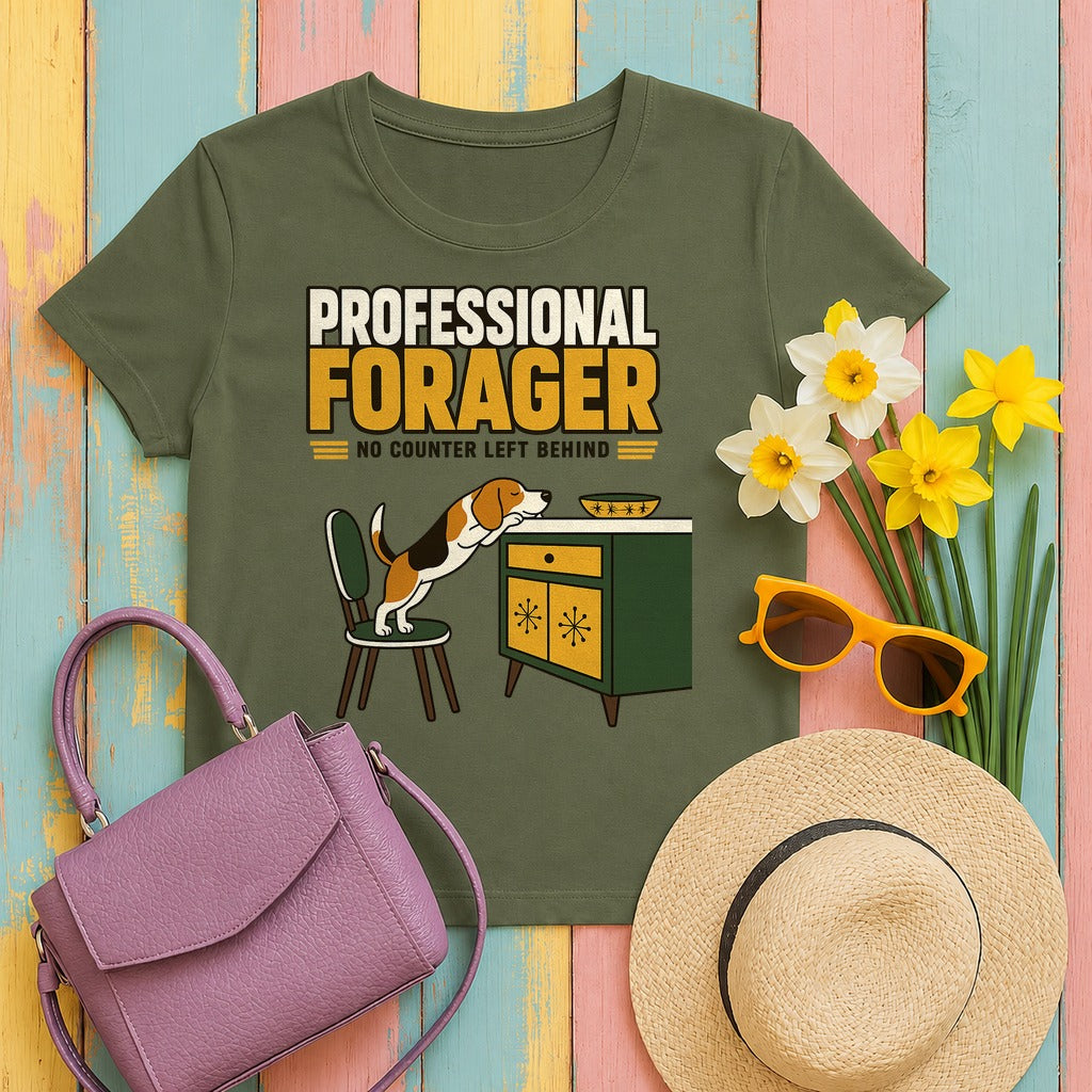 The Professional Forager Beagle T-Shirt in Military Green