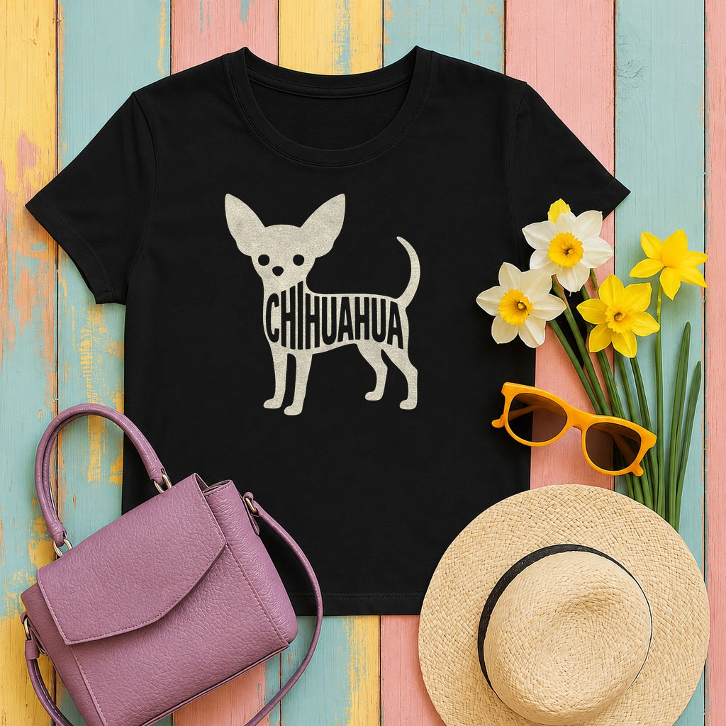 The Chihuahua Silhouette T-Shirt in Black
