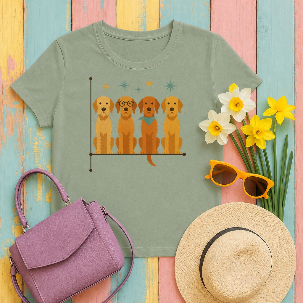 Mid-Century Wirehaired Vizsla Tee in Sage