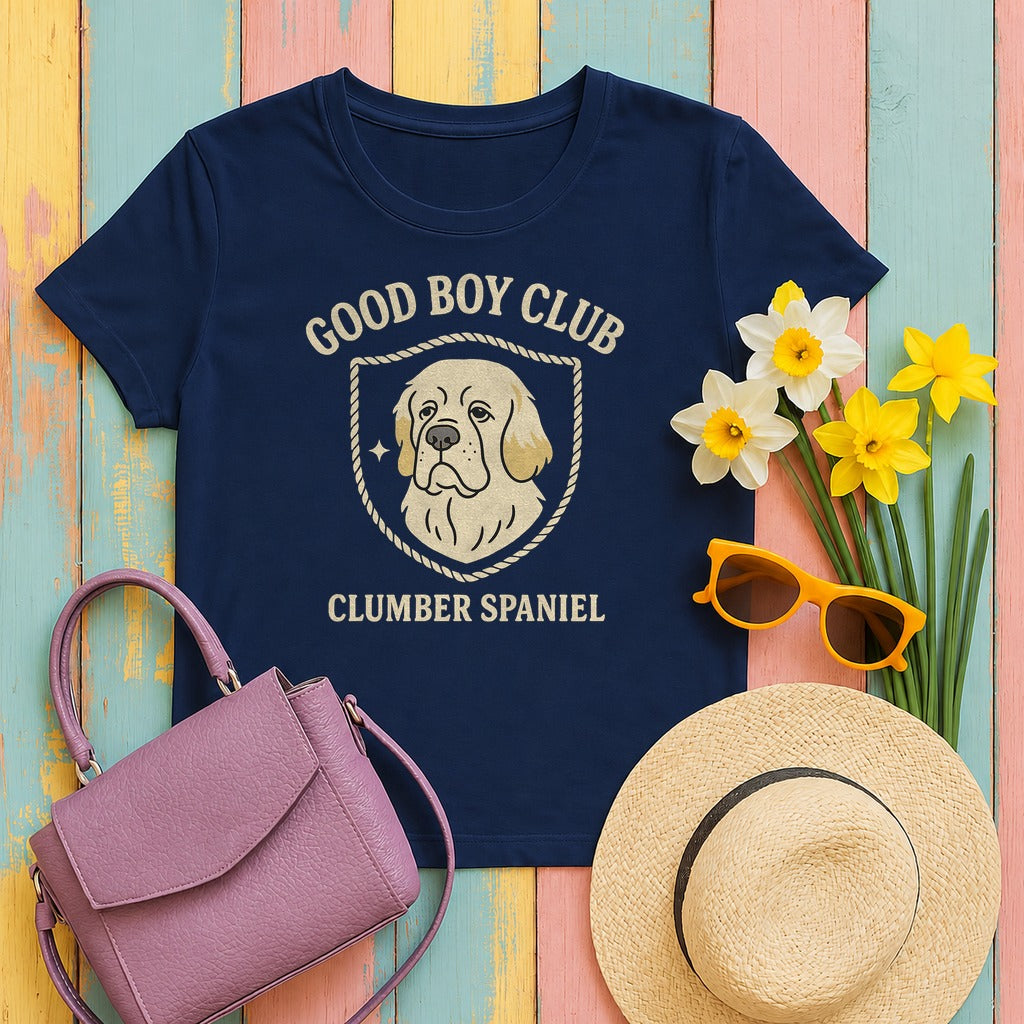 Clumber Good Boy Club Tee in Navy