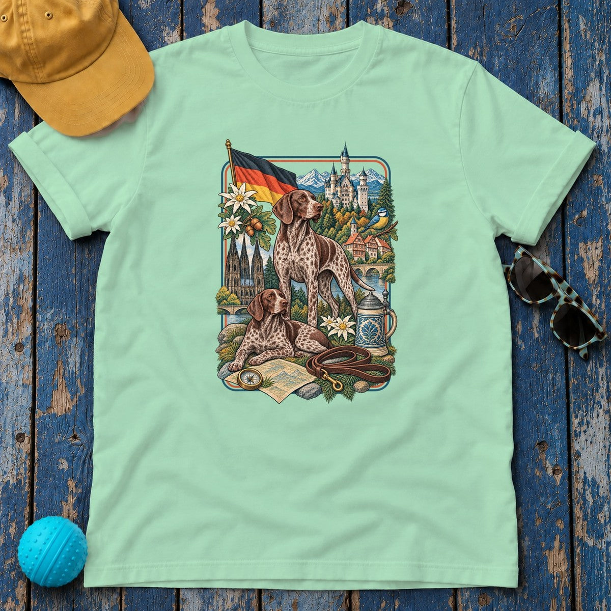 German Shorthaired Pointer Germany Heritage T-Shirt in Mint