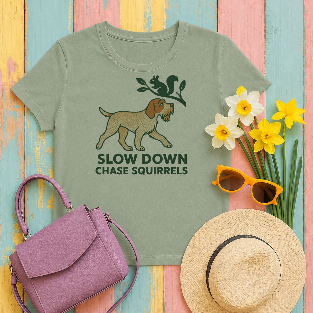 spinone-italiano chase-squirrels tee flat lay hero v8