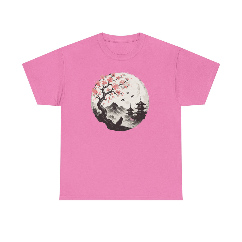 Zen Japanese Scene With French Bulldog Silhouette T-Shirt