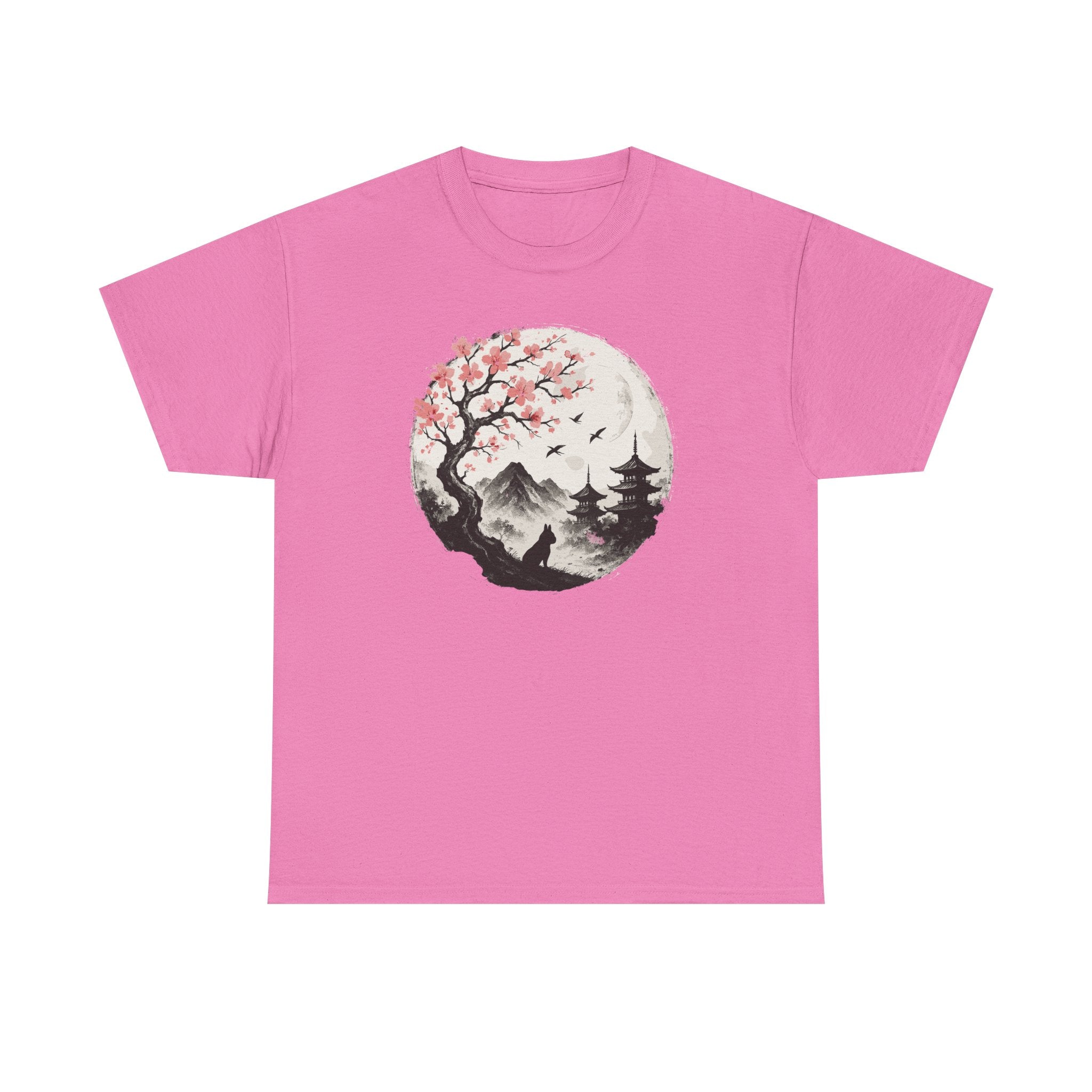 Zen Japanese Scene With French Bulldog Silhouette T-Shirt